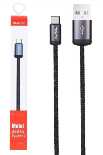 CABLE CARGA TRANYOO MALLADO USB A TIPO C Metal 60w T-S20 C